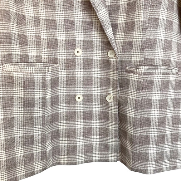 LIONESS Wyoming Oversized Plaid Double Breasted Blazer NEW - Picture 8 of 12